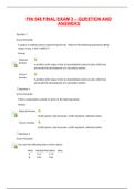 FIN 540 FINAL EXAM 3 AND 4 – QUESTION AND VERIFIED ANSWERS >ALREADY GRADED A.2 SETS BUNDLE(2022/2023)