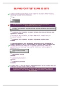 SEJOME Post test Exam – Question and Answers (2022/2023) The Coast Guard has always served under the Secretary of the Treasury, reflecting its early historical mission. The statutory members of the National Security Council are _____. Command authority ov