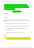 Fresno City College > BIOLOGY 102 > BIOLOGY 102. Medical-Surgical Nursing Critical Thinking in Client Care, 4th Edition Priscilla LeMon CHAPTER 12 (ALL CORRECT ANSWERS AND RATIONALE)