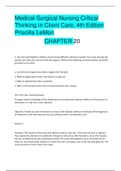 Fresno City College > BIOLOGY 102 > BIOLOGY 102Medical-Surgical Nursing Critical Thinking in Client Care, 4th Edition Priscilla LeMon CHAPTER 20 (ALL CORRECT ANSWERS AND RATIONALE)