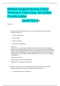 Fresno City College > BIOLOGY 102 > BIOLOGY 102Medical-Surgical Nursing Critical Thinking in Client Care, 4th Edition Priscilla LeMon CHAPTER 24