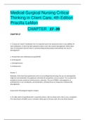 Fresno City College > BIOLOGY 102 > BIOLOGY 102 Medical-Surgical Nursing Critical Thinking in Client Care, 4th Edition Priscilla LeMon CHAPTER 37 -39