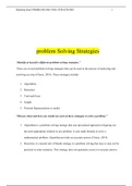 MAT 150 TOPIC 1 DQ 2: Identify at least five different problem-solving strategies. Discuss when and how you would use each of these strategies to solve a problem. Create a problem, then select an appropriate strategy and describe how you would teach a stu