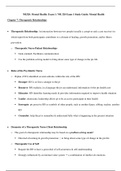  NR 320 Exam 1 Study Guide (Latest 2020): Mental Health: Chamberlain 