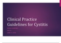 NR 511 Clinical Practice Guidelines for Cystitis; Latest presentation, Chamberlain College Of Nursing.