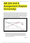 AB 224 Unit 6 Assignment (Kaplan University) QUESTIONS WITH COMPLETE SOLUTIONS GRADE A