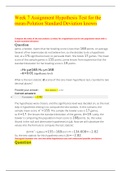 (latest 2022/2023) Chamberlain College Of Nursing > Week 7 Assignment Hypothesis Test for the mean-Polution Standard Deviation known > knewton alta test