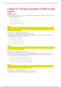 MED SURG 242|Chapter 32: Nursing Assessment: Cardiovascular System TESTBANK