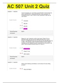 AC 507 Unit 2 Quiz WITH ALL COMPLETE AND LATEST  SOLUTIONS GRADED A