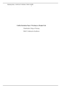 NR447 Week 3 Assignment, Conflict Resolution Paper 3 – Working in a Hospital Unit.Complete