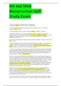 NR 442 NNA Bioterrorism Self-Study Exam Questions  With(LATEST) Verified Answers GRADE A
