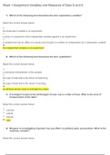 MATH225N Week 1 Assignment: Variables and Measures of Data (2020, Latest): Chamberlain College of Nursing (Already graded A)