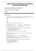 MINNEAPOLIS COMMUNITY & TECHNICAL COLLEGE NURSING 3200.  EXAM WITH ANSWERS & QUESTIONS.  Chapter 29: Promoting Urinary Elimination