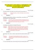 NSG 6020 QUIZ 2 / NSG6020 QUIZ 2  ( LATEST, 2020): FUNCTIONAL ASSESSMENTS AND CULTURAL AND DIVERSITY AWARENESS IN HEALTH ASSESSMENT SOUTH UNIVERSITY (GRADED A)