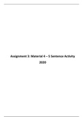 TEFL Assignment C: Material 4 - 5 Sentence Activity (Level 5 168 Hours)