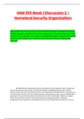 HSM 305 Week 1(latest 2022/2023) Discussion 2 – Homeland Security Organization: Discuss the issue of the inclusion of the Federal Emergency Management Agency (FEMA) during the establishment of the Department of Homeland Security (DHS). Would you have allo