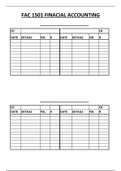 Financial accounting spread sheet