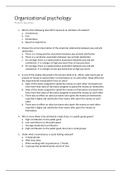 Exam questions Organizational Psychology