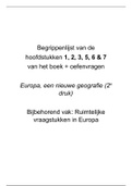 Begrippenlijst  en oefenvragen voor tentamen 1 (H1, 2, 3, 5, 6 en 7) van het boek Europa een nieuwe geografie (nieuwe druk)