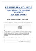 Exam NUR 2058 Exam 2 / NUR2058 Exam 2 (New, 2020): Rasmussen College (100% Correct)(SATISFACTION GUARANTEED, Graded & Verified)