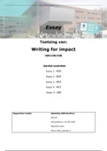 Writing for impact Engelse essays (cijfer: 7,8) HBR-2-OM-18-MI
