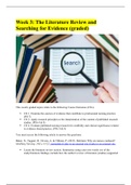 NR 439 Week 3 Graded Discussion Topic; The Literature Review and Searching for Evidence 