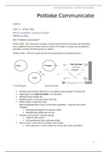 Politieke Communicatie - Notities - Samenvatting (19-20)