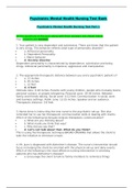 NURSING 326 Psychiatric Mental Health Nursing Test Part 1, 2 & 3 (Latest 2020): Chamberlain College Of Nursing ( TESTBANK  Download to score A)  