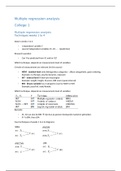 Samenvatting Multiple regression analysis