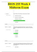 BIOS 255 Week 4 Midterm Exam|BIOS 255 Week 4 Midterm Exam|DEVRY UNIVERSITY|-Graded A