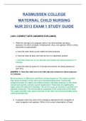 NUR2513 Maternal Child Nursing Exam Quiz 1 study guide / NUR 2513 Maternal Child Nursing Exam Quiz 1 study guide (Latest, 2024/25) (With Detailed Well Explained Answers): Rasmussen College