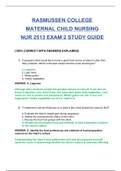 NUR2513 Maternal Child Nursing Exam Quiz 2 study guide / NUR 2513 Maternal Child Nursing Exam Quiz 2 study guide (Latest, 2020) (With Detailed Well Explained Answers): Rasmussen College