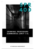 SPR 400 Criminal Procedure Semester Test 1 Summaries (2020)
