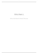 ETHC 445N Week 1 Assignment Ethical Memoir Paper