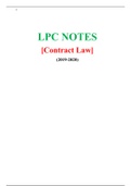 LPC  – Contract Law- (Distinction Grade), Latest 2020