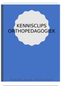 Samenvatting kennisclips orthopedagogiek 2019/2020 HvA SPH