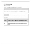 BTEC Level 3 Engineering: Unit 54 (D1) – Monitoring and Analysing Engineering Activities