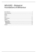 NEU1002 Biological Foundations of Behaviour Summary