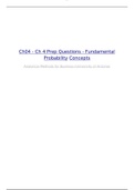 BNAD 277 Ch 4 Prep Questions - Fundamental Probability Concepts