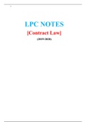 Contract Law LPC Notes, 2019/20 (Distinction)