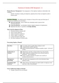 IB Business Management Topic 2 - Study Guide/Revision Notes for HUMAN RESOURCE MANAGEMENT