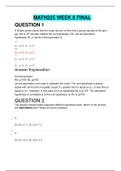 Chamberlain MATH 225N Week 8 Final Exam ( 3 versions) / MATH225 Week 8 Final Exam (Latest, 2020) (Verified Answers, 100% Correct, Already graded A)