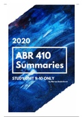 ABR 410 Summaries Study Unit 9 and 10 ONLY