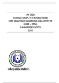 INF1520 EXAM PACK ANSWERS (2019 - 2014) AND 2020 BRIEF NOTES