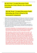 NR 305 Week 7 Graded Discussion Topic: Debriefing the Week 6 Head to Toe Assessment Assignment