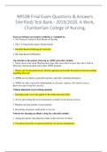 NR508 Final Exam Questions & Answers (Verified) Test Bank - 2019/2020. A Work, Chamberlain College of Nursing.