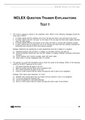 NCLEX QUESTION TRAINER EXPLANATIONS TEST 1