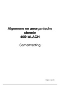 Samenvatting - Algemene en Anorganische Chemie (AAC, 4051ALACH) - MST