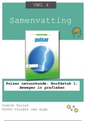 Samenvatting: Pulsar natuurkunde: Hoofdstuk 1; Bewegen in grafieken (VWO 4)