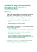 NURS 6630 Psychopharmacologic Approaches to Treatment of Psychopathology  Final Exam / NURS6630 Exam (Latest 2024/25): (Already graded A) 